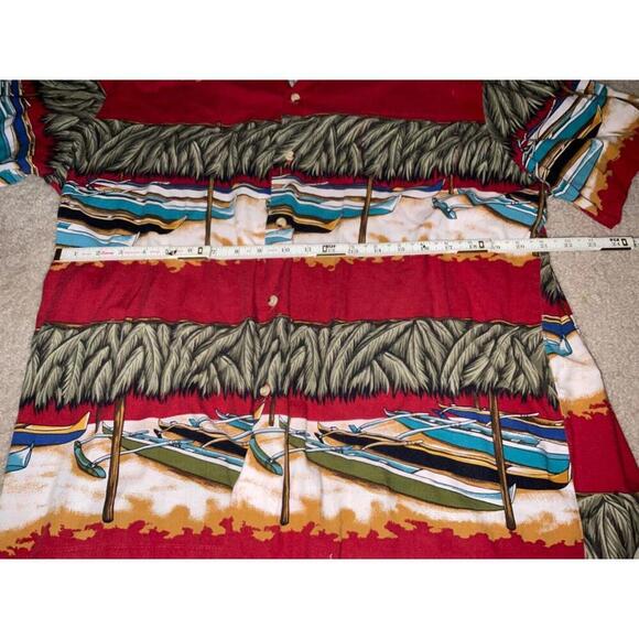 Vintage Kalaheo Hawaiian Shirt Red Cotton  Men's L USA - Picture 2 of 6